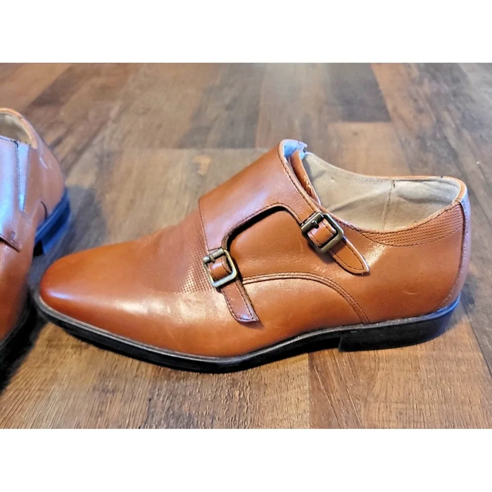 Boys Youth Teens Florsheim Brown Leather Size 5.5 Dress Formal Shoes Loafers